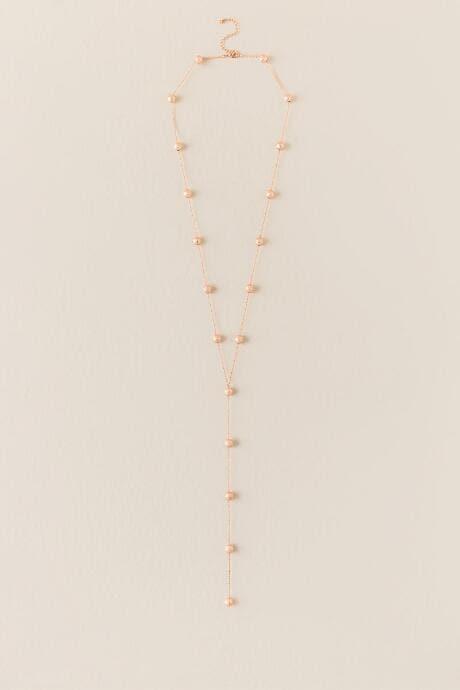 Francesca's Audrey Rose Gold Y Necklace - Rose/gold