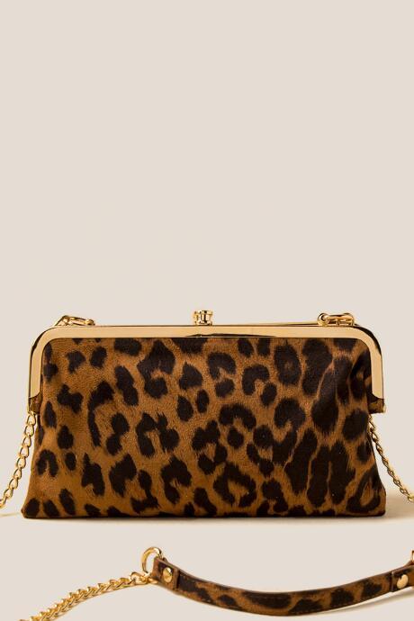 Francesca's Brittani Snap Clutch In Leopard - Leopard