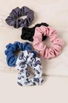 Francesca's Ardith Scrunchie Set - Black/white