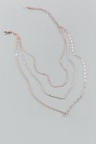 Francesca's Harrah Layered Cubic Zirconia Necklace - Rose/gold