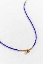 Francesca's Paloma Hamsa Beaded Choker - Navy