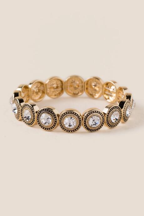 Francesca's Haleigh Crystal Stretch Bracelet - Crystal