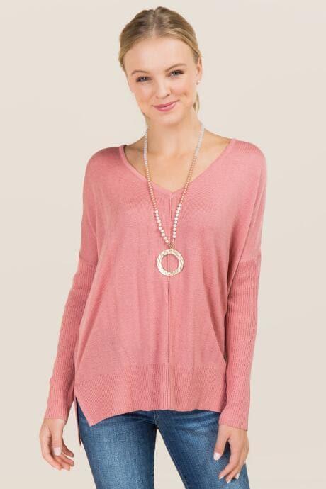 Blue Rain Asher Dolman Sleeve Sweater - Rose