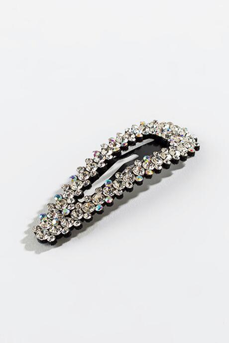 Francesca's Shelly Large Rhinestone Barrette - Silver