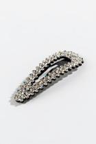 Francesca's Shelly Large Rhinestone Barrette - Silver