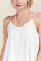 Francesca's Orion Glass Beaded Necklace - White