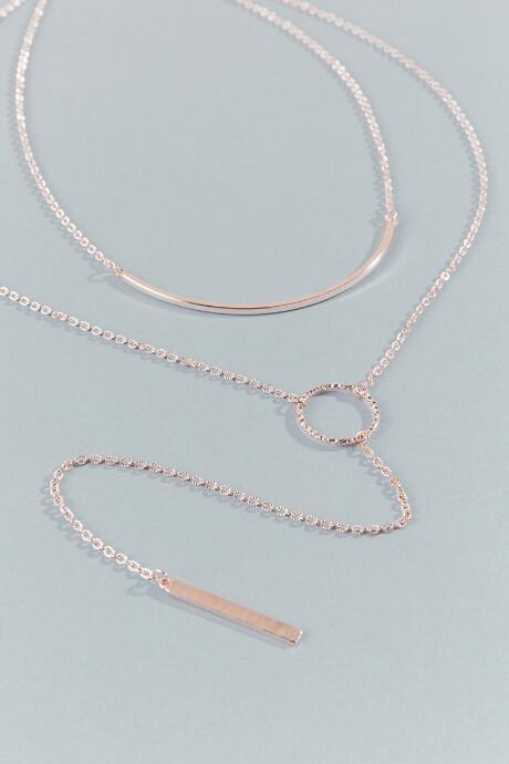 Francesca's Adele Delicate Layered Necklace - Rose/gold