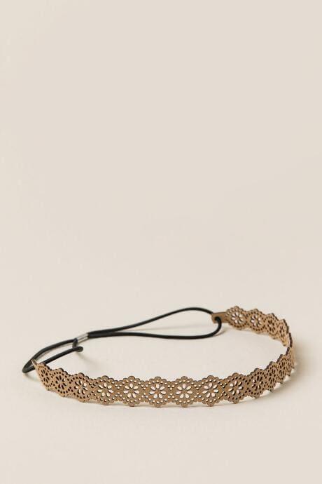 Francesca's Ariel Perforated Headband - Brown