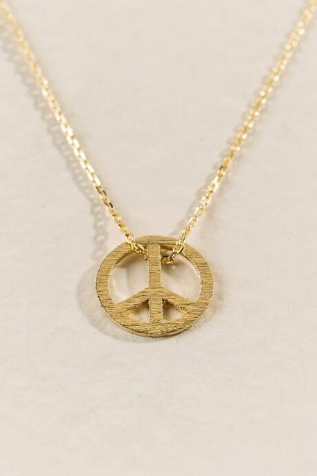 Francesca's Eliza Peace Pendant - Gold