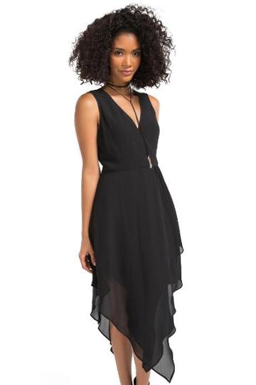 Alya Connie Solid Dress - Black