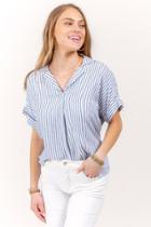 Styles On Demand, Inc. Adeline Stripe Top - Navy