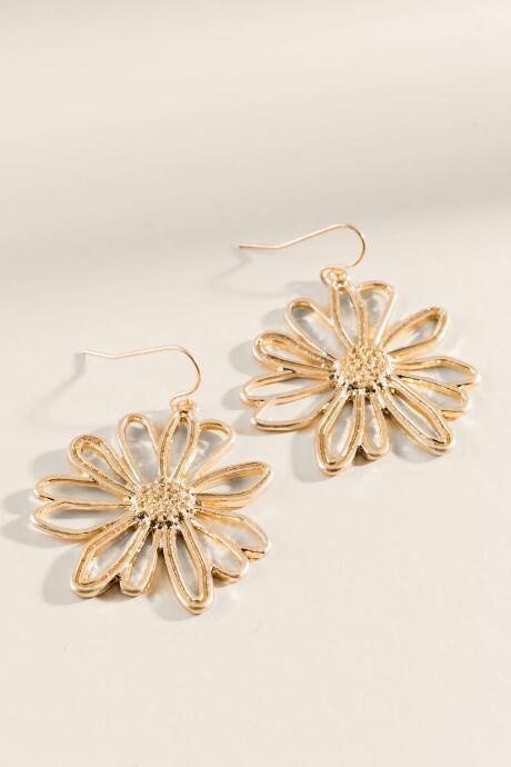 Francesca's Summer Daisy Earrings - Gold