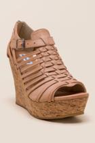 Not Rated Jolina Woven Cork Wedge - Nude