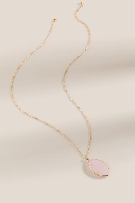 Francesca's Sadie Semi-precious Stone Necklace - Pale Pink