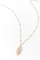 Francesca's Natalee Marquis Stone Pendant Necklace - Pale Pink