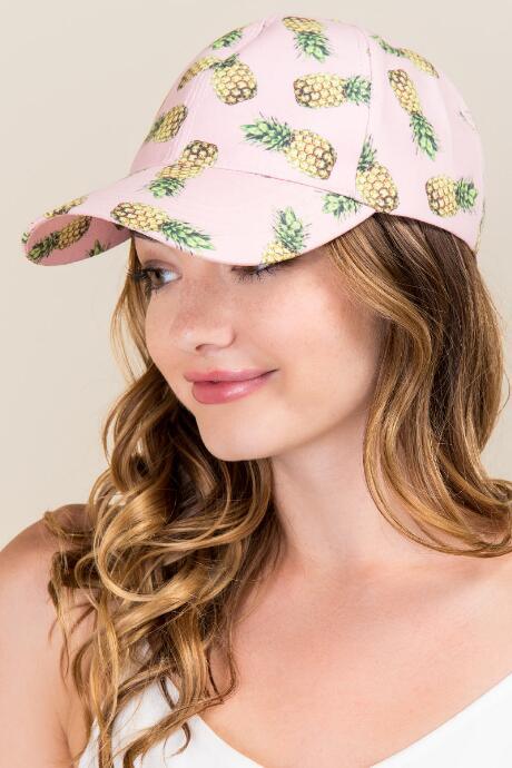 Francesca's Costa Rica Pineapple Baseball Cap - Pink