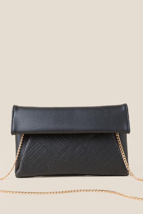 Francesca's Lily Fold Over Clutch - Black