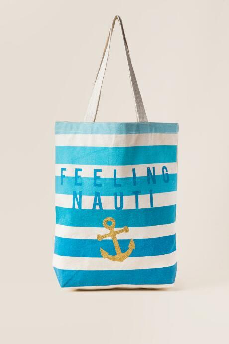 Francesca's Feeling Nauti Beach Tote - Blue