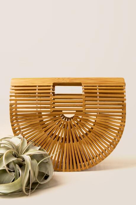 Francescas Bali High End Wooden Clutch In Natural - Natural