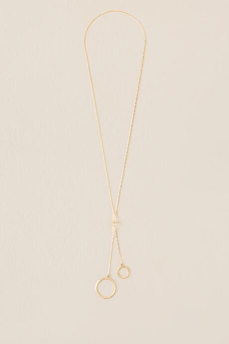 Francesca's Verena Double Circle Adjustable Necklace In Gold - Gold