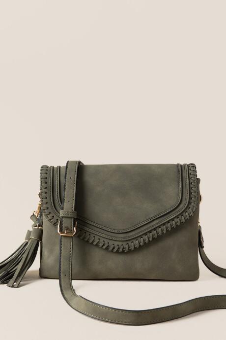 Francesca's Martina Whipstitch Crossbody - Olive