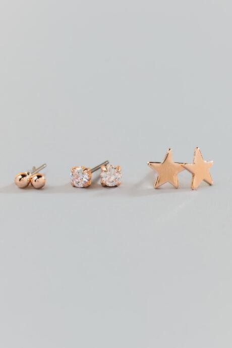 Francesca's Heather Star Stud Set - Rose/gold