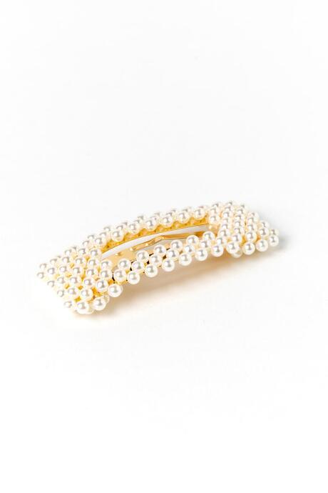 Francesca's Megan Rectangle Pearl Barrette - Pearl