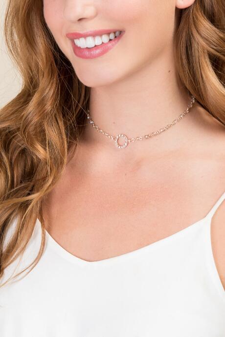 Francesca's Nicole Rose Gold Rosary Choker - Rose/gold