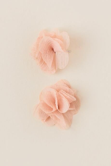 Francesca's Rachel Chiffon Flower Stud Earring - Pale Pink