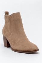 Francesca's Clementine Block Heel Ankle Boot - Taupe