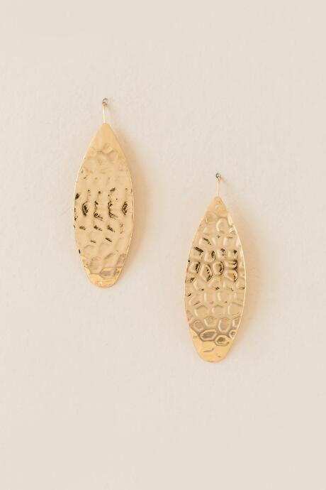 Francesca's Maura Hammered Drop Earring - Gold