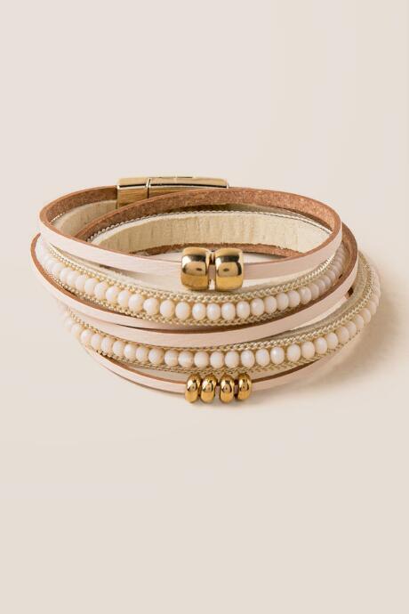 Francesca's Paula Ivory Beaded Bracelet - Ivory