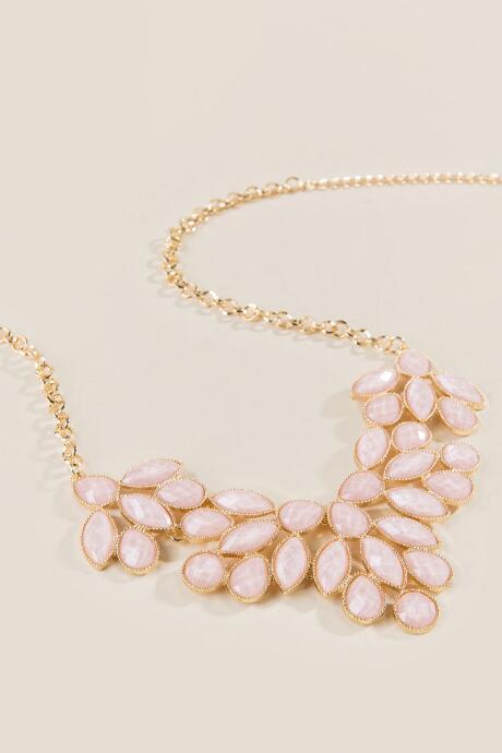 Francesca's Vera Statement Marquis Necklace - Pale Pink