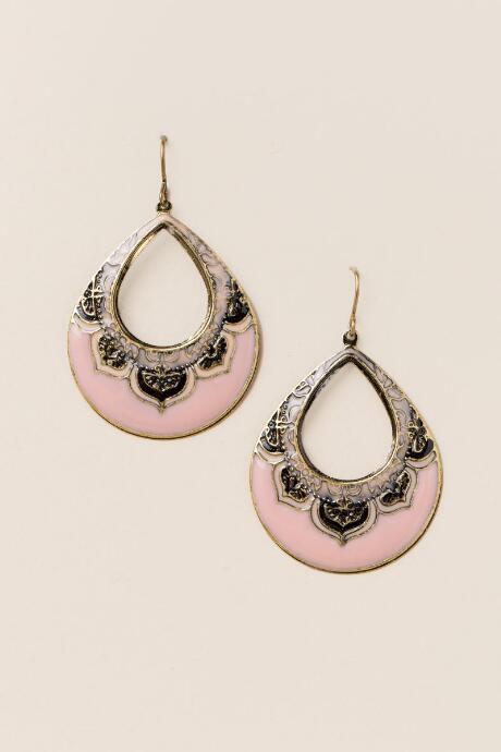 Francesca's Estelle Moroccan Teardrop Earrings - Pink