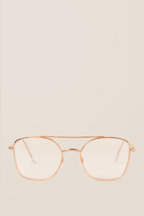Francesca's Sydney Brow Bar Clear Glasses - Rose/gold
