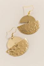 Francesca's Shaylee Hammered Metal Statement Earrings - Gold