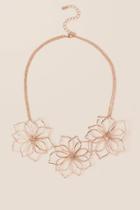 Francesca's Lily Flower Statement Necklace In Rose Gold - Rose/gold