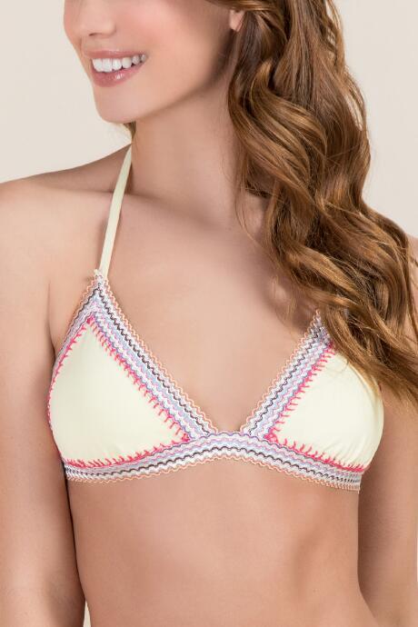 Francesca Inchess Jessie Bandage Trim Swimsuit Top - Lemonade