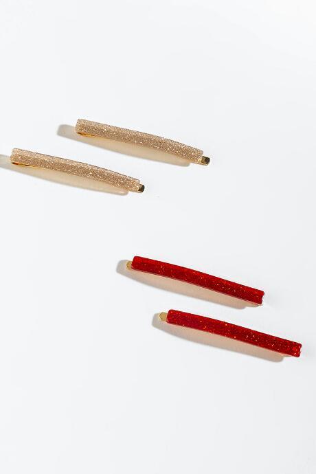 Francesca's Mika Sparkly Bobby Pins - Red