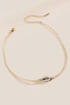 Francesca's Hannah Cowrie Shell Cord Choker - Beige