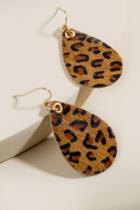 Francesca's Lacey Leopard Teardrop Earrings - Leopard