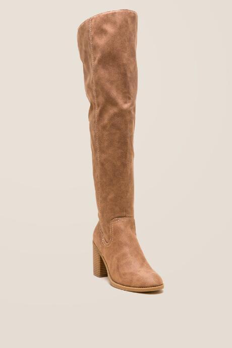 Fergalicious Dina Distressed Over The Knee Boot - Tan