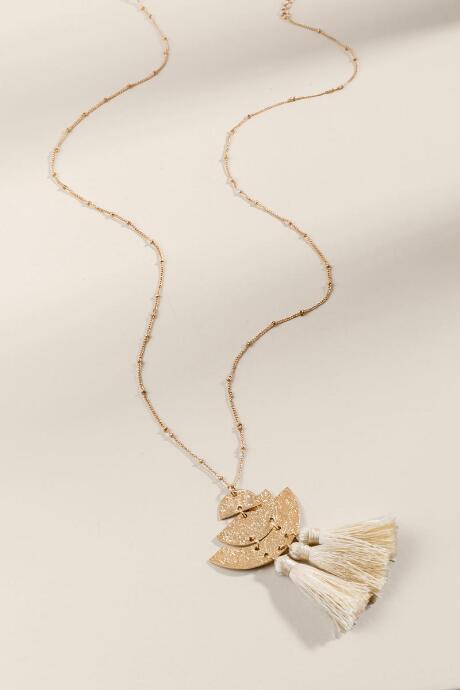 Francesca's Adeline Geo Tassel Pendant - Ivory