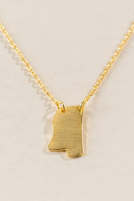 Francesca's Mississippi State Necklace In Gold - Gold