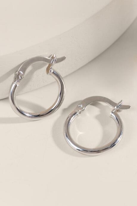 Francesca's Lana Mini Hoop Earrings - Silver