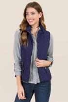 Style On Demand Sloane Quilted Snap Collar Puffer Vest - Navy