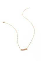 Francesca's Sophia Semi-precious Bar Pendant Necklace - Pale Pink