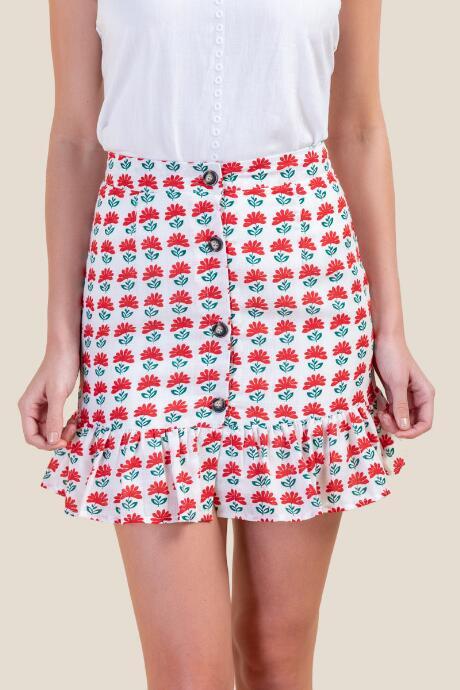 Francesca's Fallon Button Front Mini Skirt - Ivory
