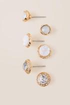 Francesca's Abby Round Stud Set - White