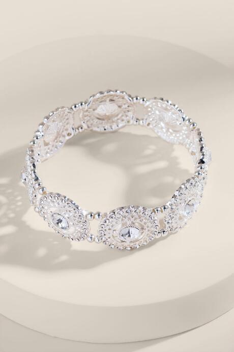 Francesca's Kai Filigree Stretch Bracelet - Silver